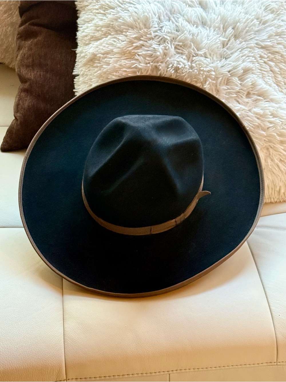 Rand’s custom made 20X Beaver felt men’s black wide-brim hat-taupe trim sz 7 1/2 - Picture 15 of 15